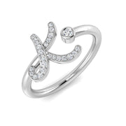 Diamond K Initial Ring 0.10ct in 10K/14K gold and platinum with certified lab-grown or natural diamonds