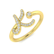 Diamond K Initial Ring 0.10ct in 10K/14K gold and platinum with certified lab-grown or natural diamonds