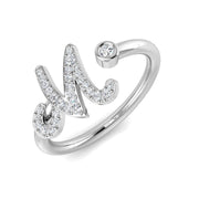 Luxury Diamond M Initial Ring 0.10ct in 10K/14K gold and platinum with certified lab-grown or natural diamonds