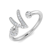 Elegant Diamond N Initial Ring 0.10ct in 10K/14K gold and platinum with certified lab-grown or natural diamonds