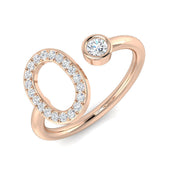 Diamond O Initial Ring 0.25ct in 10K/14K gold and platinum with certified lab-grown or natural diamonds