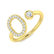 Diamond O Initial Ring 0.25ct in 10K/14K gold and platinum with certified lab-grown or natural diamonds