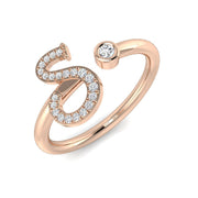Sparkling Diamond S Initial Ring 0.10ct in 10K/14K gold and platinum with certified lab-grown or natural diamonds
