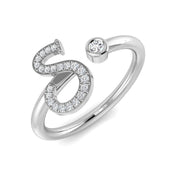 Sparkling Diamond S Initial Ring 0.10ct in 10K/14K gold and platinum with certified lab-grown or natural diamonds