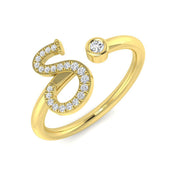 Sparkling Diamond S Initial Ring 0.10ct in 10K/14K gold and platinum with certified lab-grown or natural diamonds