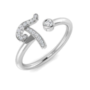Personalised Diamond T Initial Ring 0.10ct in Hallmarked in 10K/14K gold and platinum with certified lab-grown or natural diamonds