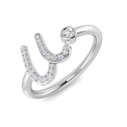 Elegant Diamond U Initial Ring 0.10ct in 10K/14K gold and platinum with certified lab-grown or natural diamonds