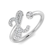 0.10ct Diamond X Initial Ring in Hallmarked Gold & in 10K/14K gold and platinum with certified lab-grown or natural diamonds