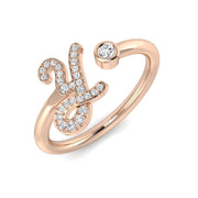 Diamond Initial Y Ring 0.10ct in 10K/14K gold and platinum with certified lab-grown or natural diamonds