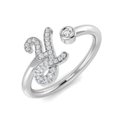 Diamond Initial Y Ring 0.10ct in 10K/14K gold and platinum with certified lab-grown or natural diamonds