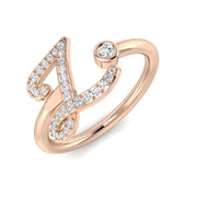 Diamond Initial Z Ring 0.15ct in 10K/14K gold and platinum with certified lab-grown or natural diamonds