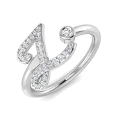 Diamond Initial Z Ring 0.15ct in 10K/14K gold and platinum with certified lab-grown or natural diamonds