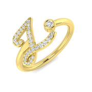 Diamond Initial Z Ring 0.15ct in 10K/14K gold and platinum with certified lab-grown or natural diamonds