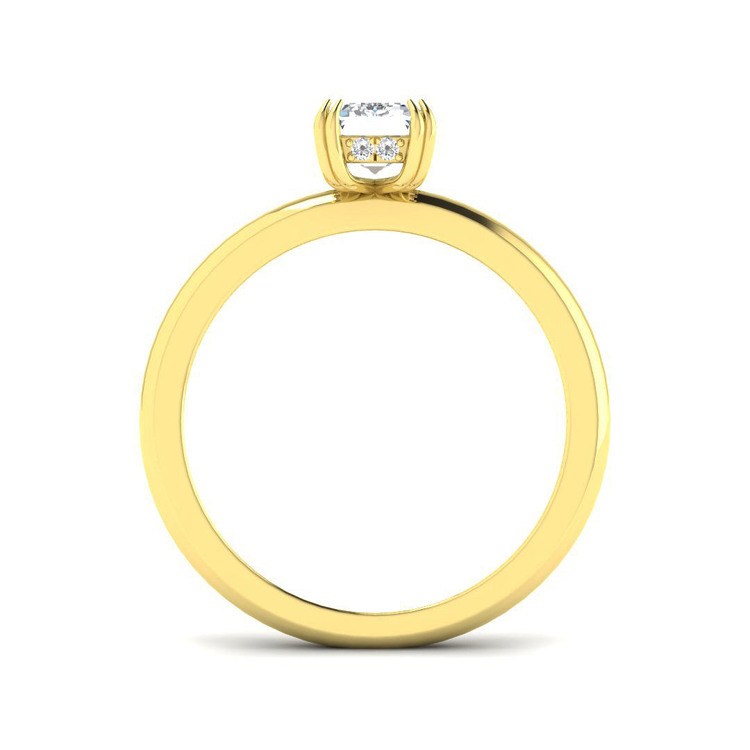 Elegant Emerald Cut Diamond Solitaire Ring in 10K/14K gold and platinum with certified lab-grown or natural diamonds