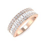 Half Eternity Baguette and Round Diamond Ring in 10K/14K gold and platinum with certified lab-grown or natural diamonds