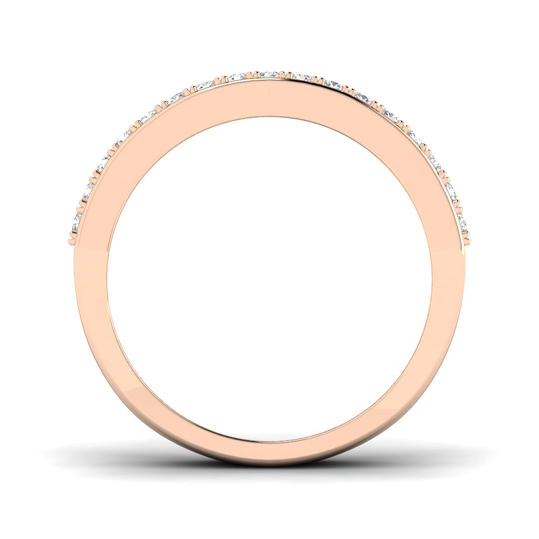 Half Eternity Baguette and Round Diamond Ring in 10K/14K gold and platinum with certified lab-grown or natural diamonds