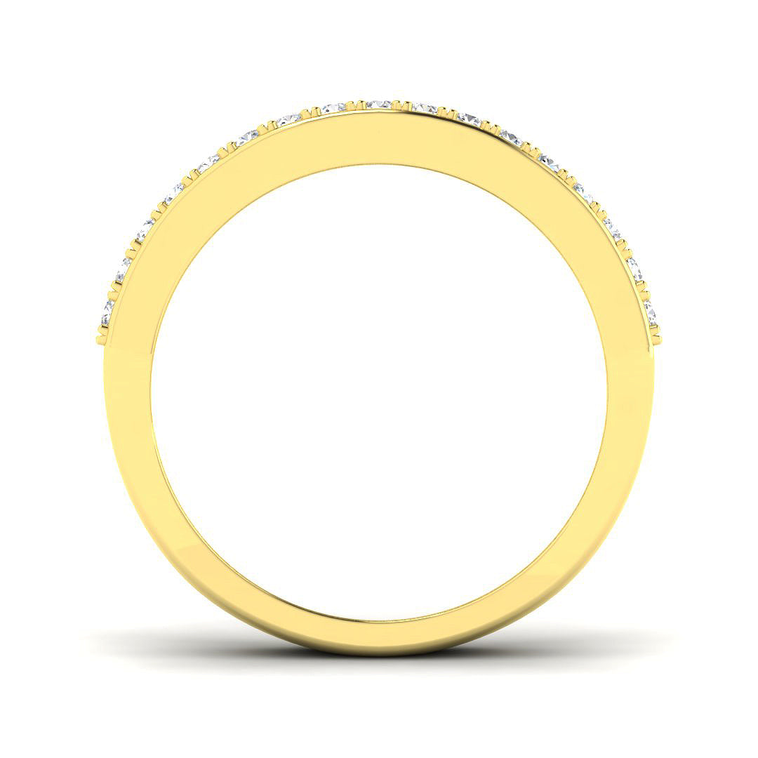 Half Eternity Baguette and Round Diamond Ring in 10K/14K gold and platinum with certified lab-grown or natural diamonds