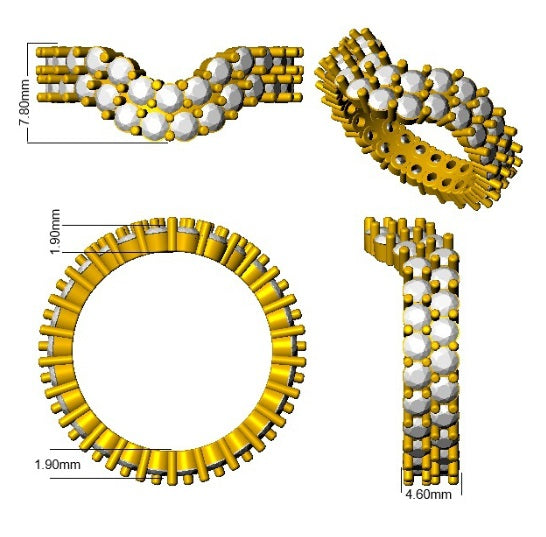 Full Eternity Diamond Band in 10K/14K gold and platinum with certified lab-grown or natural diamonds