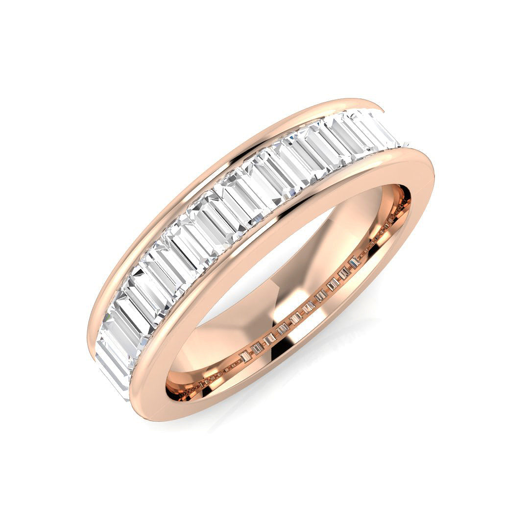 Baguette Diamond Half Eternity Ring 0.50 in 10K/14K gold and platinum with certified lab-grown or natural diamonds