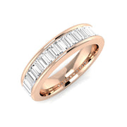Baguette Diamond Half Eternity Ring 0.50 in 10K/14K gold and platinum with certified lab-grown or natural diamonds