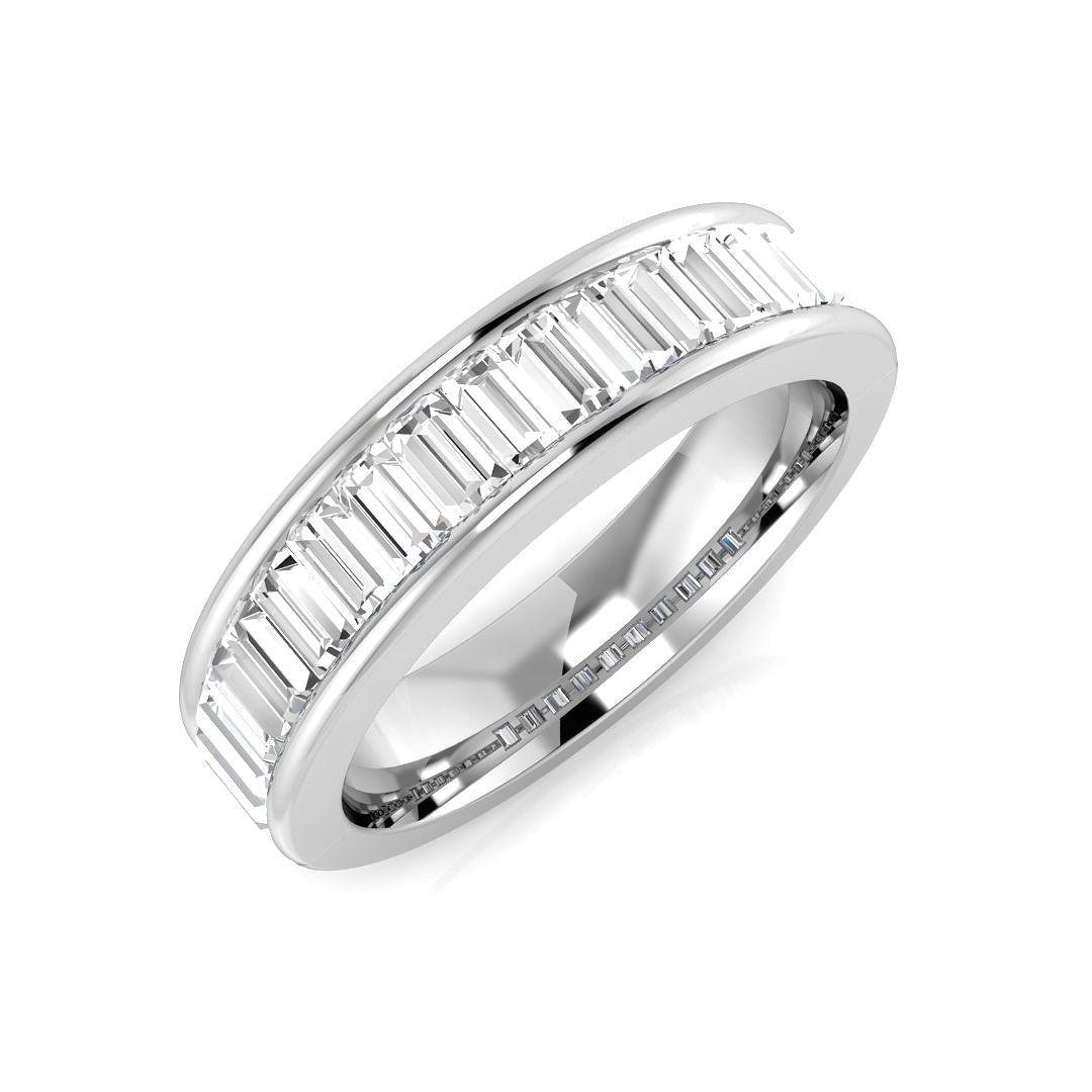 Baguette Diamond Half Eternity Ring 0.50 in 10K/14K gold and platinum with certified lab-grown or natural diamonds