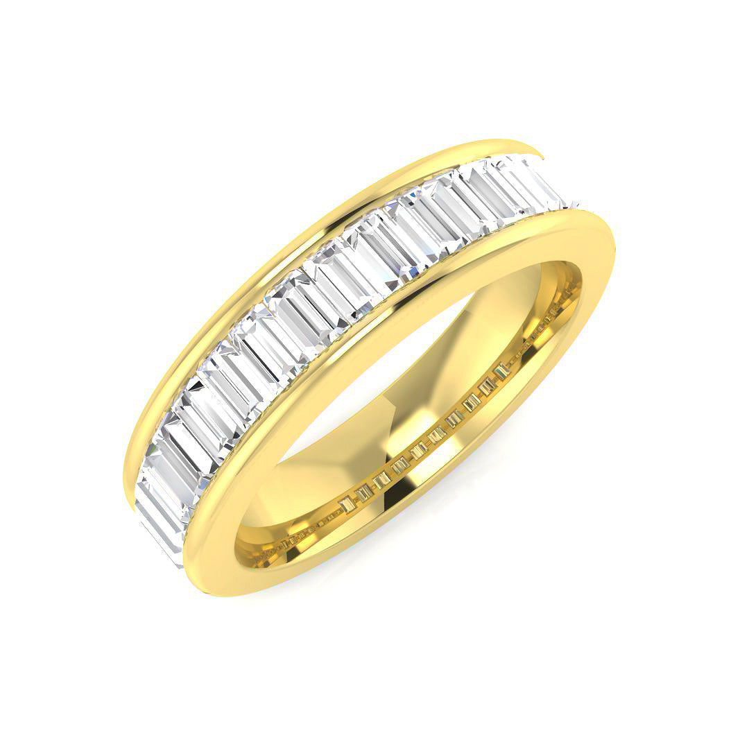 Baguette Diamond Half Eternity Ring 0.50 in 10K/14K gold and platinum with certified lab-grown or natural diamonds