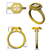 Diamond Sussex Cluster Ring in 10K/14K gold and platinum with certified lab-grown or natural diamonds