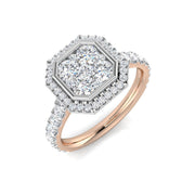 Diamond Sussex Cluster Ring in 10K/14K gold and platinum with certified lab-grown or natural diamonds