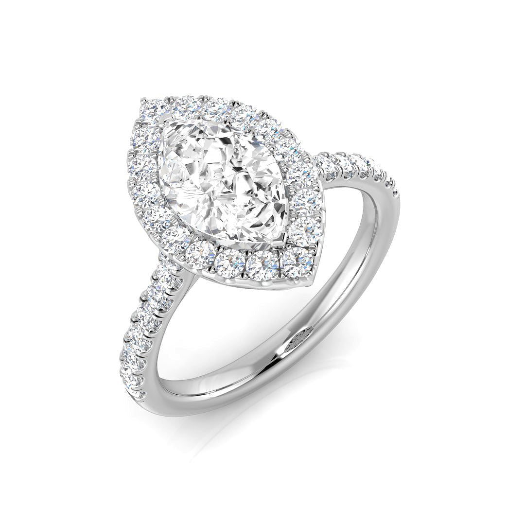 Diamond Brougham Engagement Ring in 10K/14K gold and platinum with certified lab-grown or natural diamonds