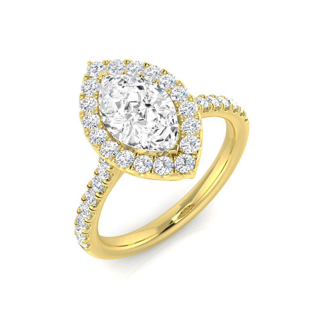 Diamond Brougham Engagement Ring in 10K/14K gold and platinum with certified lab-grown or natural diamonds