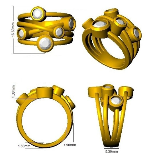 Diamond Bubble Swirl Ring in 10K/14K gold and platinum with certified lab-grown or natural diamonds