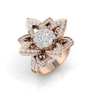 Floral Diamond Cluster Ring 2.25ct in 10K/14K gold and platinum with certified lab-grown or natural diamonds