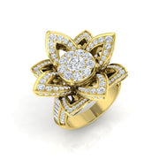 Floral Diamond Cluster Ring 2.25ct in 10K/14K gold and platinum with certified lab-grown or natural diamonds