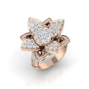 Floral Cluster Diamond Statement Ring 3ct in 10K/14K gold and platinum with certified lab-grown or natural diamonds