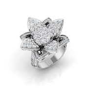 Floral Cluster Diamond Statement Ring 3ct in 10K/14K gold and platinum with certified lab-grown or natural diamonds