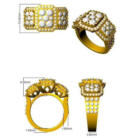 Pave Engagement Ring in 10K/14K gold and platinum with certified lab-grown or natural diamonds