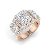 Pave Engagement Ring in 10K/14K gold and platinum with certified lab-grown or natural diamonds