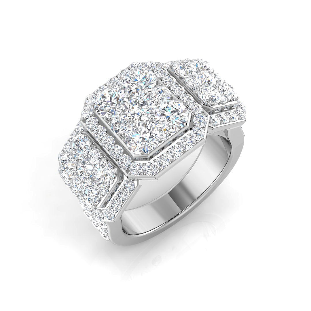 Pave Engagement Ring in 10K/14K gold and platinum with certified lab-grown or natural diamonds