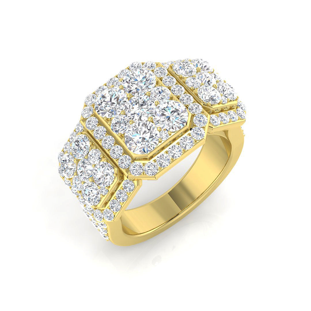 Pave Engagement Ring in 10K/14K gold and platinum with certified lab-grown or natural diamonds