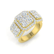 Pave Engagement Ring in 10K/14K gold and platinum with certified lab-grown or natural diamonds