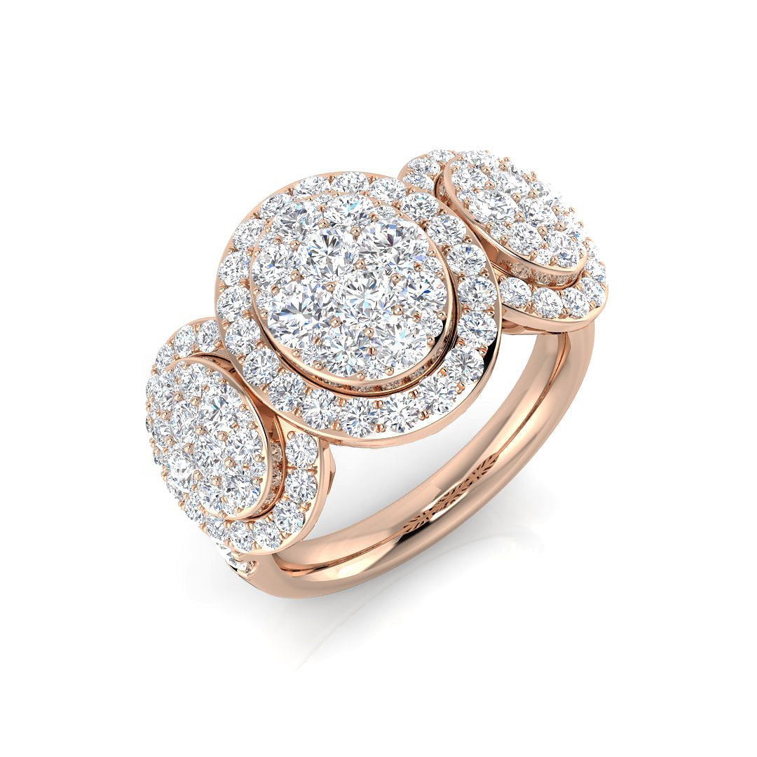 Diamond Oxford Pave Ring in 10K/14K gold and platinum with certified lab-grown or natural diamonds