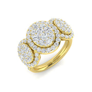 Diamond Oxford Pave Ring in 10K/14K gold and platinum with certified lab-grown or natural diamonds