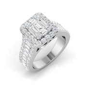 Diamond Bloomkbury Baguette & Brilliant Ring in 10K/14K gold and platinum with certified lab-grown or natural diamonds