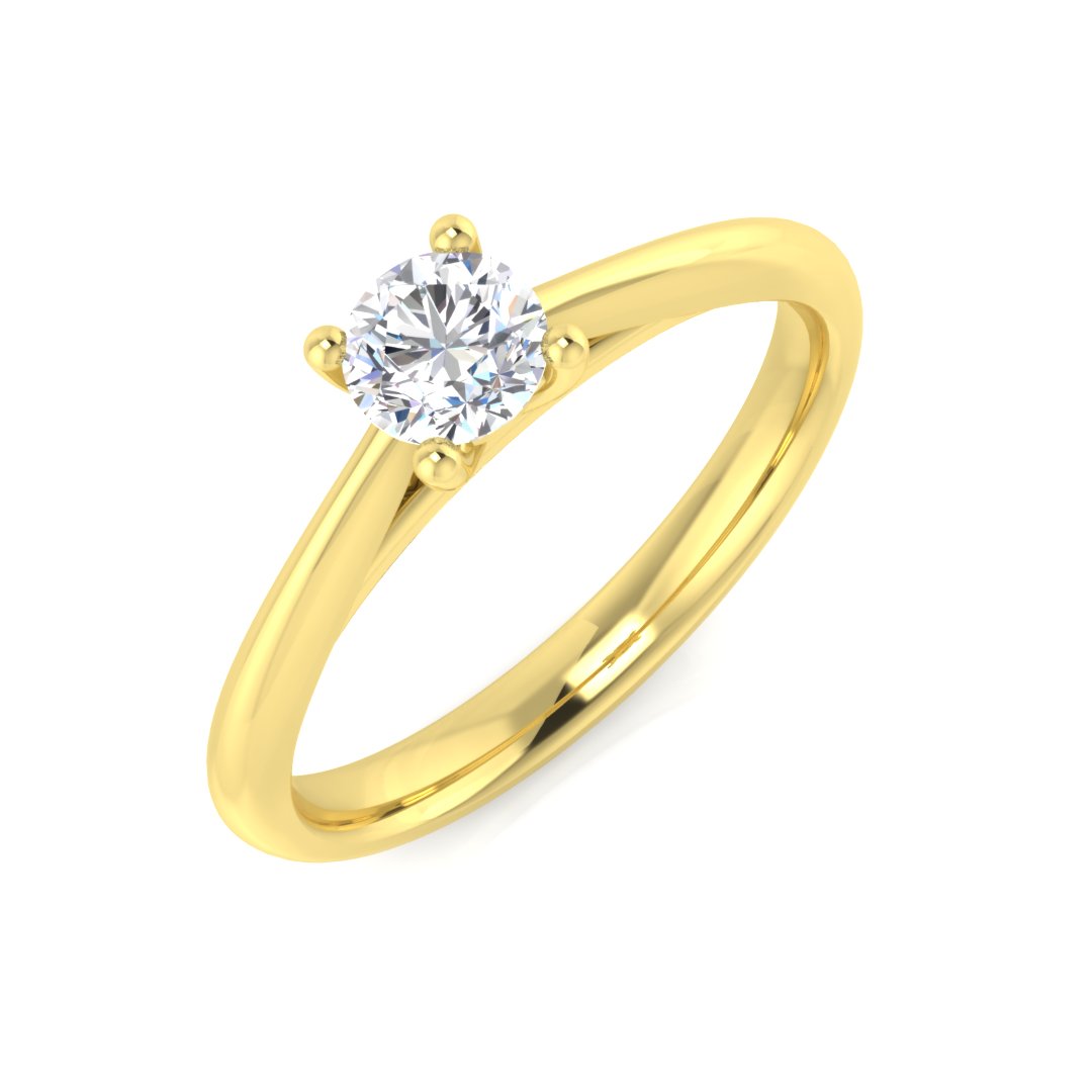 Natural Diamond Round Cut Solitaire Engagement Ring in 10K/14K gold and platinum with certified lab-grown or natural diamonds