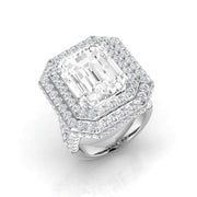 Emerald Cut Diamond Multi Halo Statement Ring 13ct in 10K/14K gold and platinum with certified lab-grown or natural diamonds