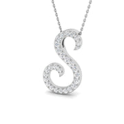 Diamond Script Initial Pendant Necklace Without Chain in 10K/14K gold and platinum with certified lab-grown or natural diamonds