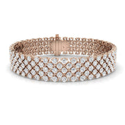 Multi Row Natural Diamond Tennis Bracelet with Box Clasp & Safety Lock in 10K/14K gold and platinum with certified lab-grown or natural diamonds