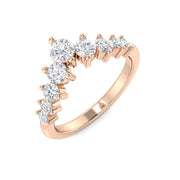 Bold Graduated Diamond Wishbone Ring in 10K/14K gold and platinum with certified lab-grown or natural diamonds