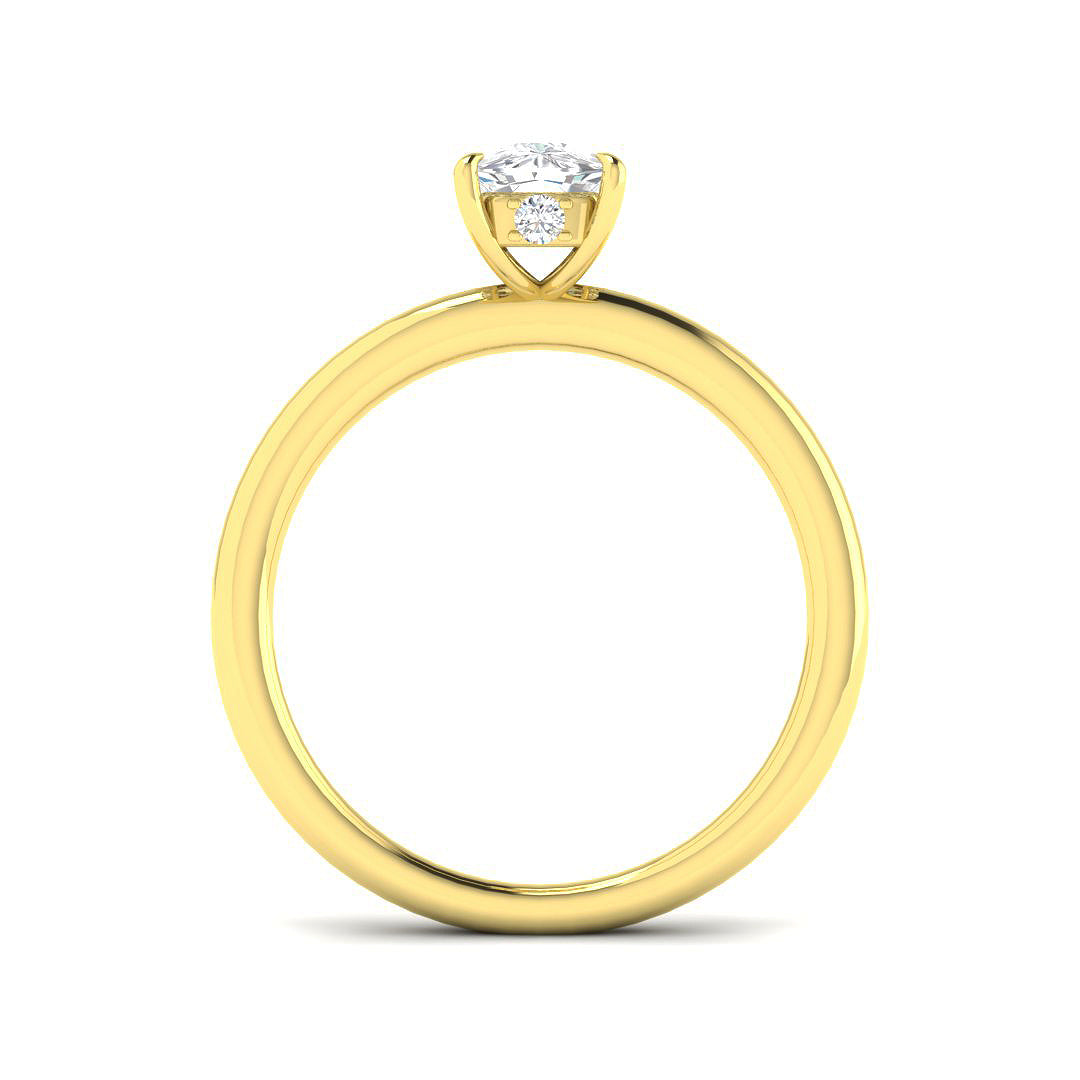 Cushion Cut Diamond Solitaire Engagement Ring in 10K/14K gold and platinum with certified lab-grown or natural diamonds
