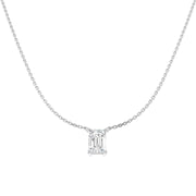 Lab Grown Emerald Cut Diamond Necklace in 10K/14K gold and platinum with certified lab-grown or natural diamonds